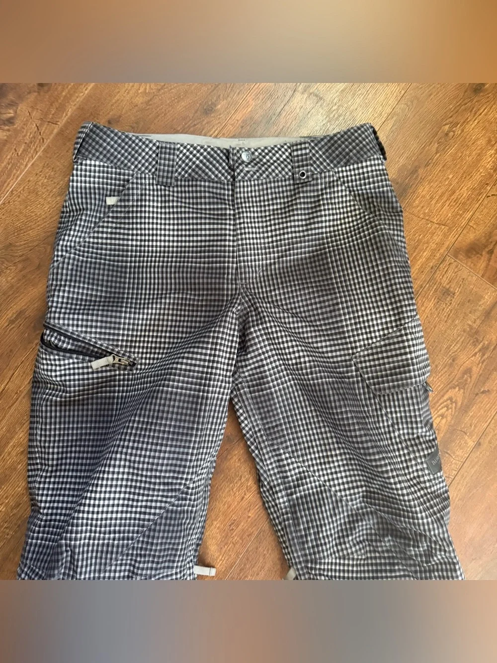 Burton Men's Black & White Gingham Snowboarding Snow Ski Pants Medium
